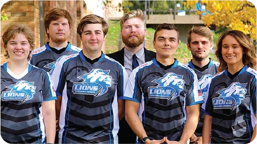 Team wearing custom esports apparel